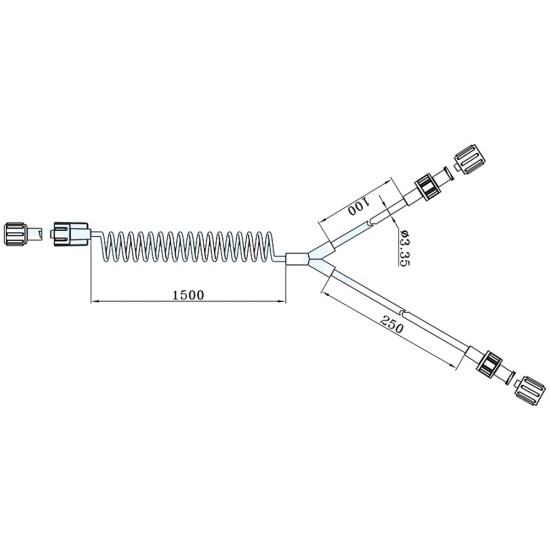 Tubo Antmed 600104 en Y en espiral CT de 150 cm para inyector Antmed CT Dual ImaStar